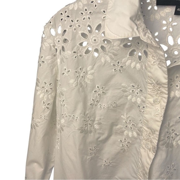 PAULE KA White Eyelet Swim Cotton Cover-Up/Resort Wear Dress, Beachy, EU 40/US 8 - Picture 8 of 10